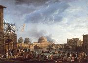 Claude-joseph Vernet A Sporting Contest on the Tiber at Rome oil painting